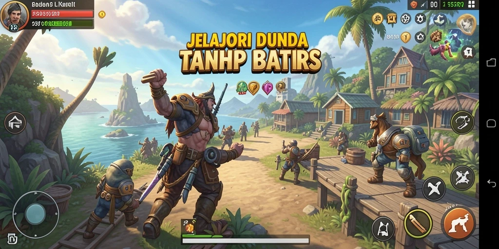 Tangkapan layar gameplay 55RT yang menampilkan eksplorasi dunia yang luas.