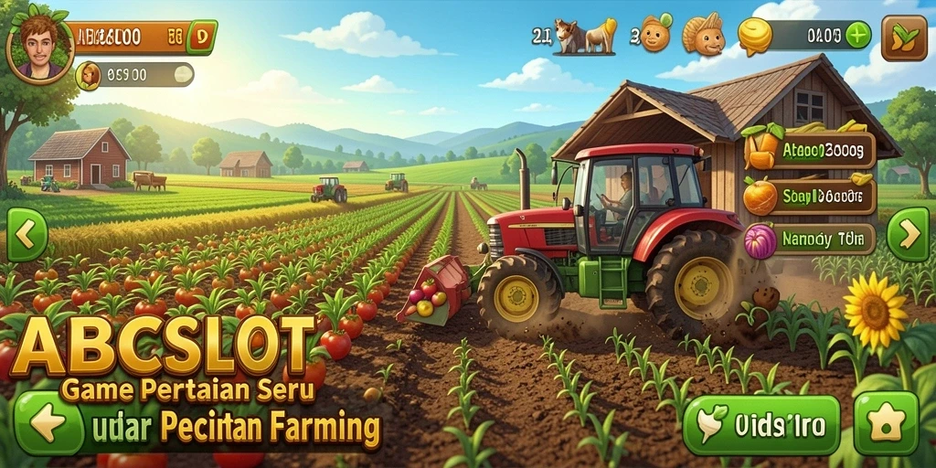 Tangkapan layar gameplay <strong>ABCSLOT</strong> menampilkan ladang yang subur dengan beragam tanaman.