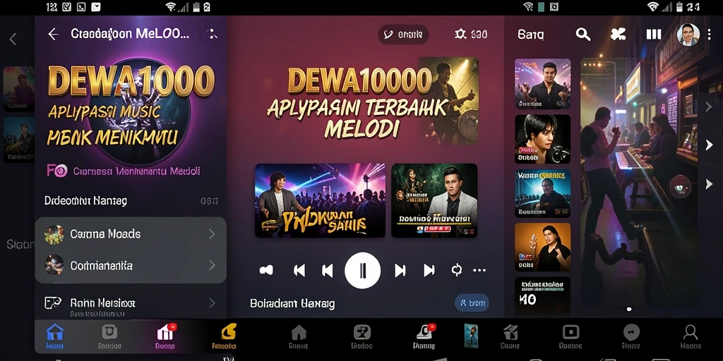 Screenshot gameplay DEWA1000 menampilkan pengalaman mendengarkan musik yang menyenangkan.