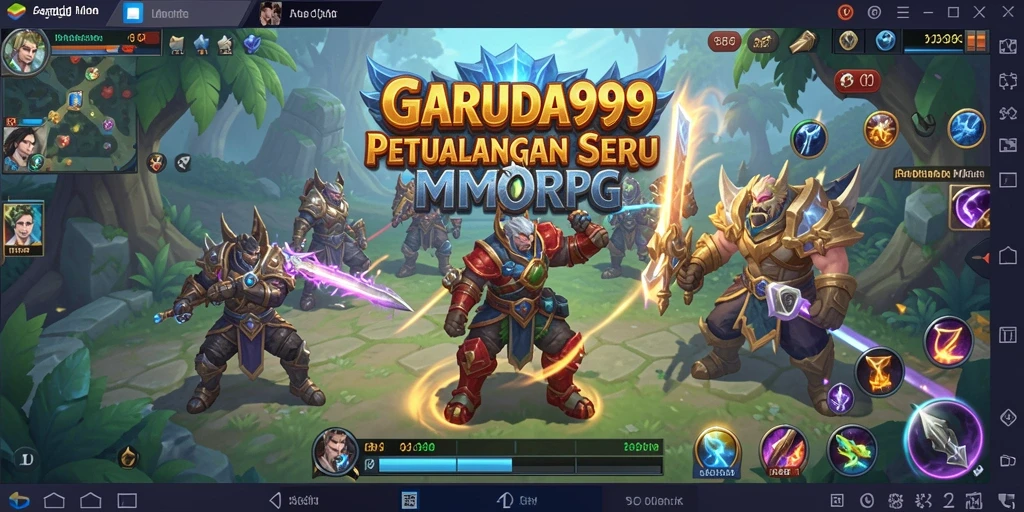 Screenshot gameplay GARUDA999 menampilkan pertarungan seru di dunia fantasi.