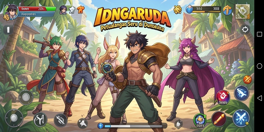 Gameplay seru IDNGARUDA dengan karakter Anime favorit.
