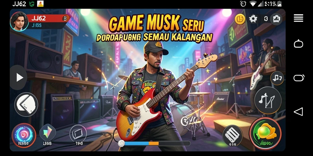 Screenshot JJ62 menampilkan gameplay musik yang menyenangkan dan interaktif.