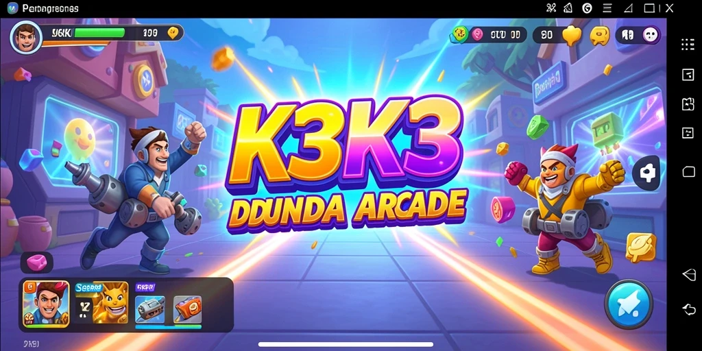 Screenshot gameplay K3K3 menampilkan aksi seru dan grafis penuh warna.
