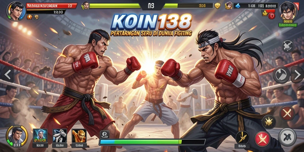 Tampilan gameplay KOIN138 dengan pertarungan yang mendebarkan.