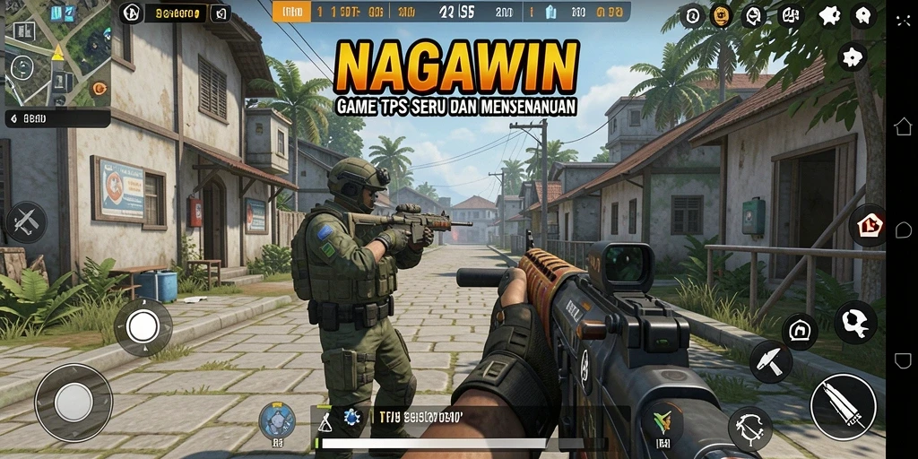 Tangkapan layar NAGAWIN menampilkan aksi mendebarkan dalam game TPS.