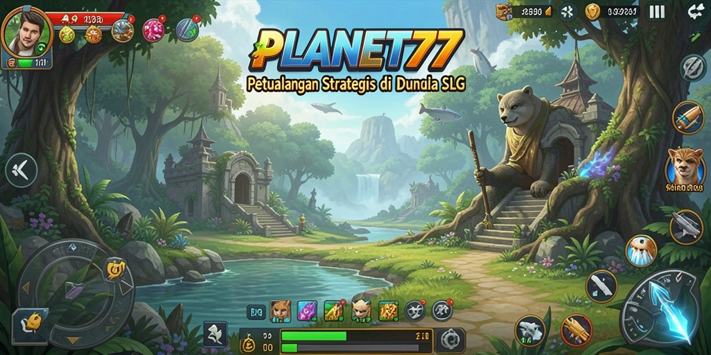 Tampilan gameplay menakjubkan dari PLANET77 dengan strategi luar angkasa.