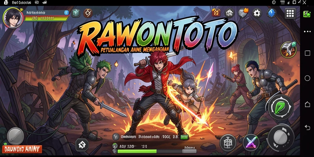 Gameplay seru dari RAWONTOTO yang menampilkan karakter-karakter Anime.